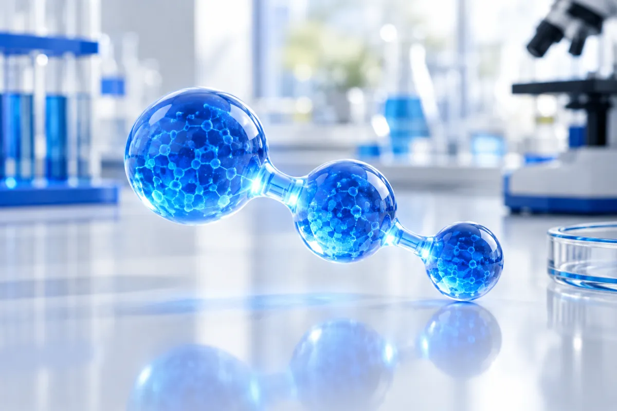 Abstract illustration of a short three-unit peptide chain